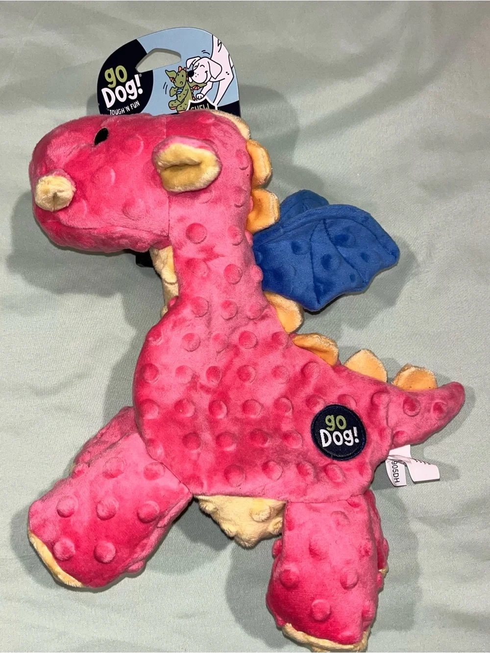 goDog Bubble Plush Dragons Squeaky Dog Toy